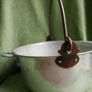 Vintage Aluminium Metal Handled Cooking Pot , Rustic Jam Pan Farmhouse Decor Image 2