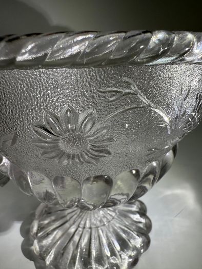 Vintage 1920s British (Thistle and Daisy) - Clear Glass Bowl
