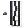 178cm Tall Black Shelf Bookcase Image 3