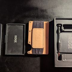 Ridge Wallet - Natural Leather with Cash Strap + Added Coin Tray