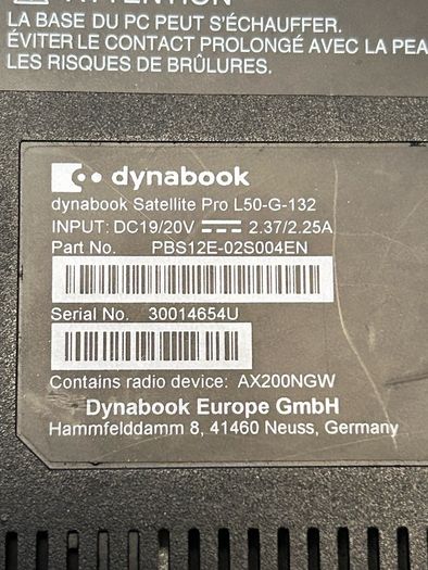 Thosiba Dynabook satellite pro L50