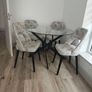 Modern Glass Dining Table & 4 Luxury Designer Chairs Image 3