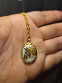 Vintage Horses Scene Necklace.