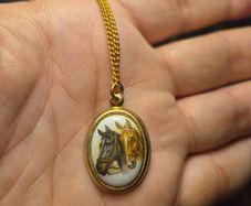 Vintage Horses Scene Necklace.