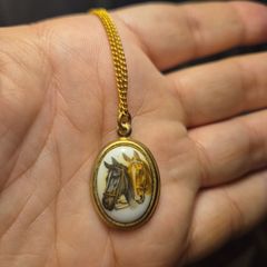 Vintage Horses Scene Necklace.
