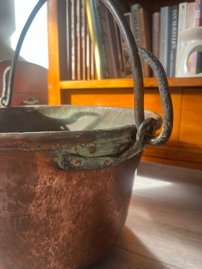Antique Copper Log Bucket