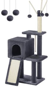 Cat Tree, Cat Tower for Indoor Cats, Kittens, Smoky Grey (FREE POSTAGE)