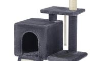 Cat Tree, Cat Tower for Indoor Cats, Kittens, Smoky Grey (FREE POSTAGE)