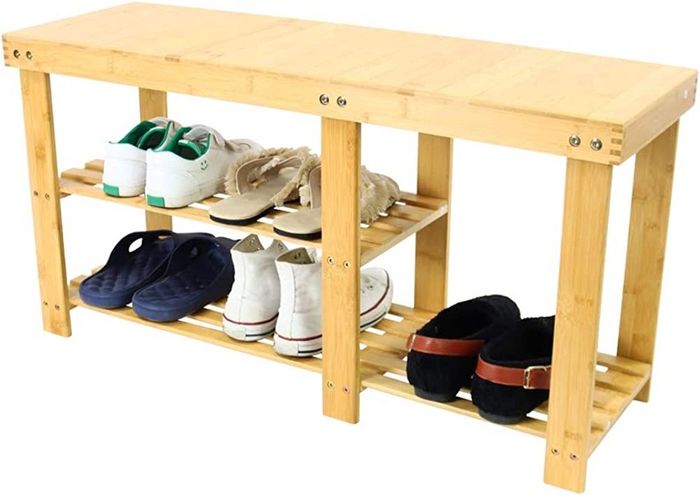 Bamboo Shoe Rack Bench 3 Tier Entryway Shoe Storage Organizer Shelf MULTIPLE COLOURS AVAILABLE (FREE POSTAGE)