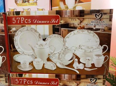 Brand New 57-Pieces Banquet Dinnerware Set, Luxury Tableware Dining Service.
