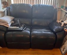 2 seat leather electric reclining sofa
