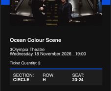 Ocean Colour Scene | 3Olympia | Wed 18th November 2026