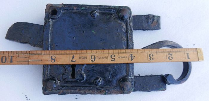 Amazing Antique Early Elbow Lock Rim Lock