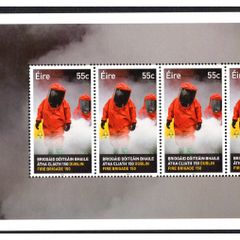 2012 Ireland 150th Anniversary of the Dublin Fire Brigade (DFB) Chemical Firefighting Commemorative Booklet Pane Mint Never Hinged (MNH). Hibernian HP217.