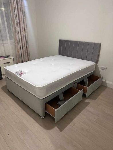Double beds grey color