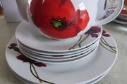 Rayware Alpine Poppy Teapot plus 5 Aynsley dessert plates and 3 dinner plates BREEZE everyday use.