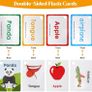 Flash Cards for Toddlers Educational Flash Cards 4 Pack Preschool Learning Flash Cards with Animals, Fruits, Transportation, Body Parts Waterproof Baby Flashcards for 2-6 Year Olds Image 4