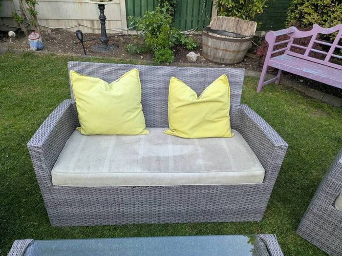 rathan two seater couch and 2 chairs