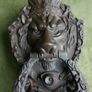 Vintage Door Knocker, Bronze Lion Head Image 4