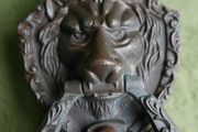 Vintage Door Knocker, Bronze Lion Head