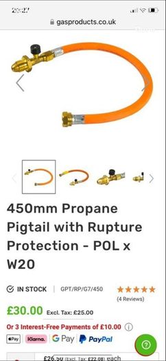 Gas pig tail