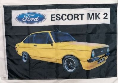 Ford Escort MK2 yellow flag 90cm x 60cm