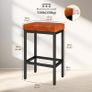 Bar Stools Set of 2, 66 cm Bar Stools, Bar Stools Caramel Brown Leather, 6 cm Thick Cushion Bar Chair, Kitchen Chairs with Metal Frame, Bar Chairs for Kitchen Image 2