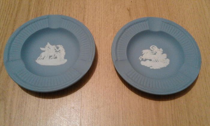 Vintage blue Wedgewood Jasperware plates
