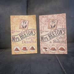 Two book job lot. Mrs Beetons Cakes.Baking and Mrs Beetons Puddings.Desserts.