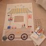 IKEA KURA Bed Curtains // Market stall pattern Image 2