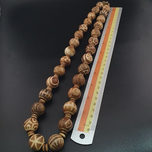 Burmese Antique Pumtek Pyu 18-19 mm Beads Necklace 24 inches