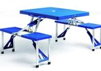 4 Seats Collapsible Blue Camping Table