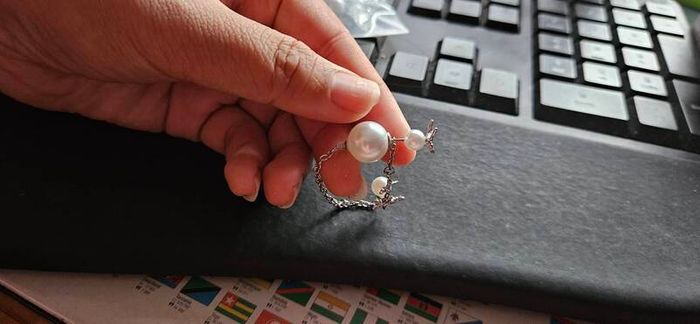 Sumiyaki Butterfly Faux Pearl Earring