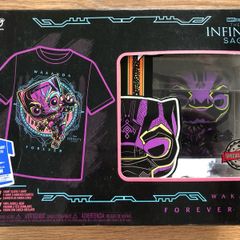 Funko Marvel: Black Panther Blacklight Pop & Tee (Size: M)