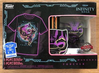 Funko Marvel: Black Panther Blacklight Pop & Tee (Size: M)