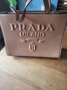 Prada faux leather Embossed handbag