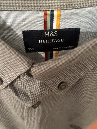 Brushed Cotton Rich Grey Check Shirt size 2XL