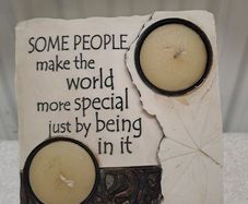 Inspirational tealight candle holder