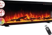 Electric Fireplace LEA - Electric 3-in-1 Fireplace with Panoramic View, Heater, 3D Flame Effect, 12 Flame Colors, Remote Control