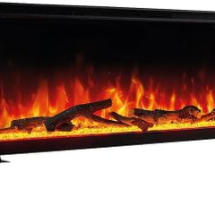 Electric Fireplace LEA - Electric 3-in-1 Fireplace with Panoramic View, Heater, 3D Flame Effect, 12 Flame Colors, Remote Control