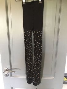 Halloween black tights with gold stars aged 3-5 years