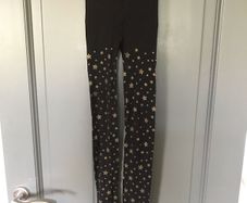 Halloween black tights with gold stars aged 3-5 years