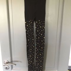 Halloween black tights with gold stars aged 3-5 years