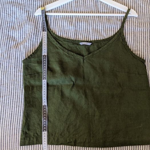 Linen camisole in forest green