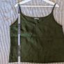 Linen camisole in forest green Image 5