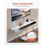 Floating TV Stand, 55 in Wall Mount Entertainment Center with Cable Hole, Modern Floating TV Shelf with Storage Cabinet, Particle Board Console for DVD Player, Cable Box, Game Console, White Image 3