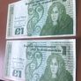 Two irish one pound punt notes Image 4