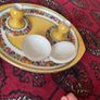 Ceramic Candle Holders On Plate With Bowl Image 3