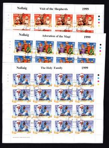 1999 Ireland Christmas Commemorative Stamp Sheetlet Plate 1A1A Fine CDS Used with Dublin cancel of 4th November 1999 (First day of issued) on envelope extract