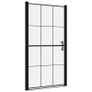 Shower Door Tempered Glass 100x178 cm Black Image 2